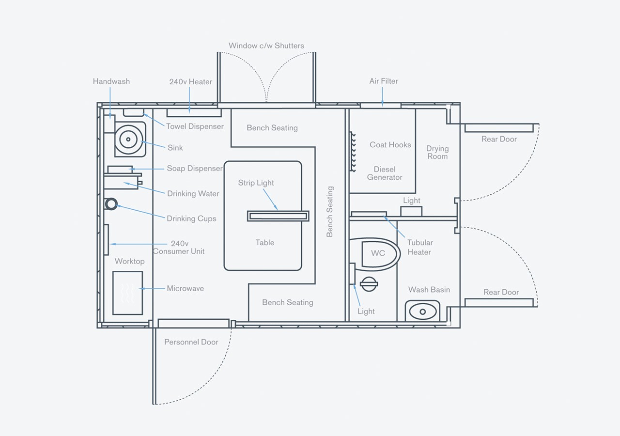 Comfort space welfare unit floorplan